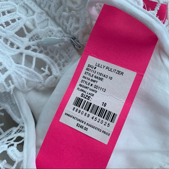 LILLY PULITZER Maya Shift Dress in White Floral Lace - Women’s Size 10 - New! - Picture 6 of 7